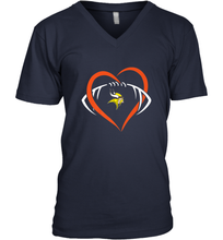 Load image into Gallery viewer, NFL Minnesota Vikings Heart Love Football Men's V-Neck
