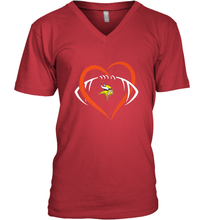 Load image into Gallery viewer, NFL Minnesota Vikings Heart Love Football Men's V-Neck
