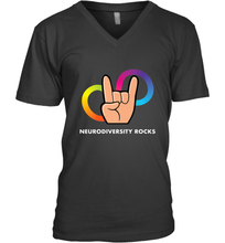 Load image into Gallery viewer, Neurodiversity Rocks Shirt Brain Autism Awareness Men's V-Neck
