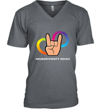 Load image into Gallery viewer, Neurodiversity Rocks Shirt Brain Autism Awareness Men's V-Neck
