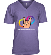 Load image into Gallery viewer, Neurodiversity Rocks Shirt Brain Autism Awareness Men's V-Neck
