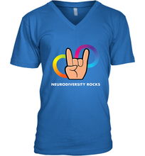 Load image into Gallery viewer, Neurodiversity Rocks Shirt Brain Autism Awareness Men's V-Neck

