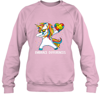 Load image into Gallery viewer, Autism Awareness Embrace Differences Dabbing Unicorn Crewneck Sweatshirt
