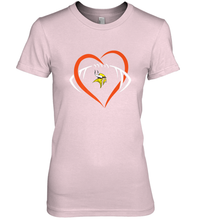 Load image into Gallery viewer, NFL Minnesota Vikings Heart Love Football Women's Premium T-Shirt
