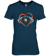 Load image into Gallery viewer, NFL Minnesota Vikings Heart Love Football Women's Premium T-Shirt
