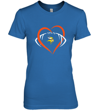 Load image into Gallery viewer, NFL Minnesota Vikings Heart Love Football Women's Premium T-Shirt

