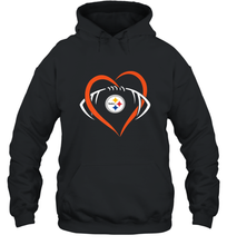 Load image into Gallery viewer, NFL Pittsburgh Steelers Heart Love Football Hooded Sweatshirt
