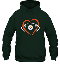 Load image into Gallery viewer, NFL Pittsburgh Steelers Heart Love Football Hooded Sweatshirt
