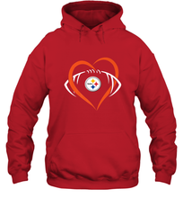 Load image into Gallery viewer, NFL Pittsburgh Steelers Heart Love Football Hooded Sweatshirt
