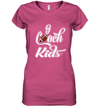 Load image into Gallery viewer, I Coach Kids Football Team Game Family Players Women's V-Neck T-Shirt
