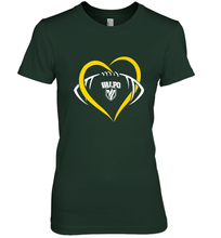 Load image into Gallery viewer, Valparaiso Crusaders Large Heart  Football Women's Premium T-Shirt

