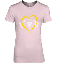 Load image into Gallery viewer, Valparaiso Crusaders Large Heart  Football Women's Premium T-Shirt
