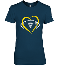 Load image into Gallery viewer, Valparaiso Crusaders Large Heart  Football Women's Premium T-Shirt
