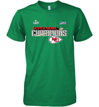 Load image into Gallery viewer, Youth Kansas City Chiefs NFL Pro Line by Fanatics Super Bowl LIV Champions Trophy Men's Premium T-Shirt
