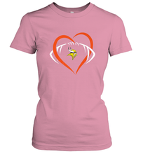 Load image into Gallery viewer, NFL Minnesota Vikings Heart Love Football Women's T-Shirt
