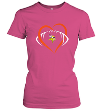 Load image into Gallery viewer, NFL Minnesota Vikings Heart Love Football Women's T-Shirt
