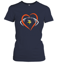 Load image into Gallery viewer, NFL Minnesota Vikings Heart Love Football Women's T-Shirt
