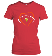Load image into Gallery viewer, NFL Minnesota Vikings Heart Love Football Women's T-Shirt
