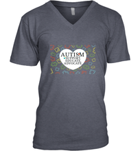 Load image into Gallery viewer, Autism Support Educate Advocate Autism Awareness T shirt Men's V-Neck
