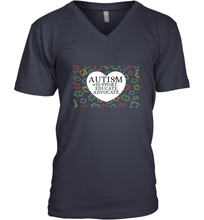 Load image into Gallery viewer, Autism Support Educate Advocate Autism Awareness T shirt Men's V-Neck

