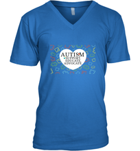 Load image into Gallery viewer, Autism Support Educate Advocate Autism Awareness T shirt Men's V-Neck
