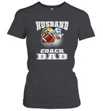Load image into Gallery viewer, Husband Coach Dad Football Family Sports Team Game Women's T-Shirt
