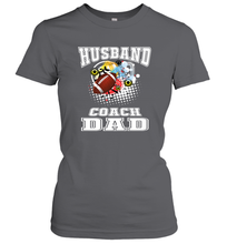 Load image into Gallery viewer, Husband Coach Dad Football Family Sports Team Game Women's T-Shirt
