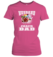 Load image into Gallery viewer, Husband Coach Dad Football Family Sports Team Game Women's T-Shirt
