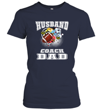 Load image into Gallery viewer, Husband Coach Dad Football Family Sports Team Game Women's T-Shirt
