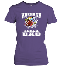 Load image into Gallery viewer, Husband Coach Dad Football Family Sports Team Game Women's T-Shirt
