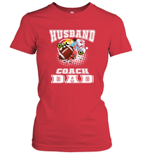 Load image into Gallery viewer, Husband Coach Dad Football Family Sports Team Game Women's T-Shirt
